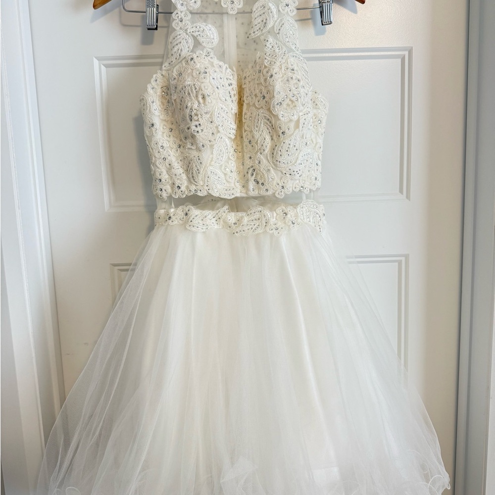 White Bridal Tulle Mini Dress